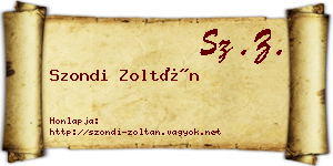 Szondi Zoltán névjegykártya