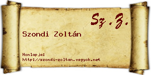 Szondi Zoltán névjegykártya